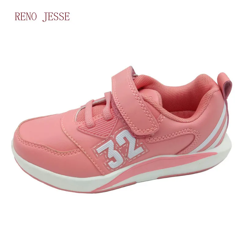 RENO JESSE Children Shoes Girl's Pink Sneakers Lightweight Breathable