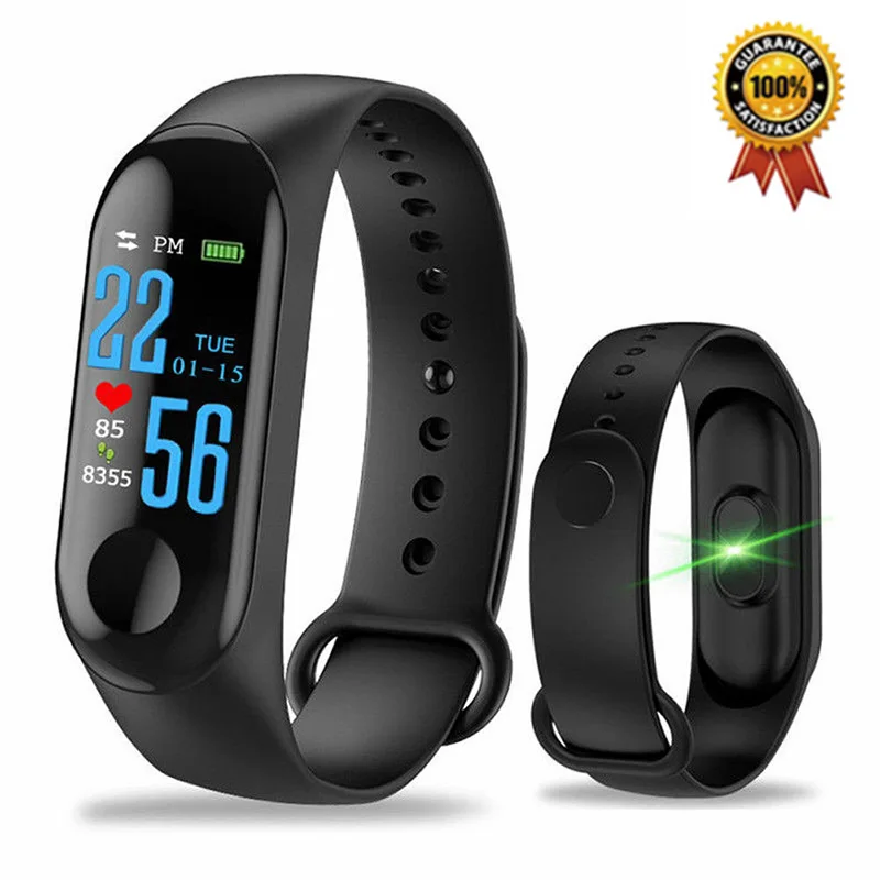 

100% Authentic Smart Wristband Bracelet M3 Band 3 With Fitness tracker Heart Rate Monitor Outdoor Sports Bluetooth Smartwatch