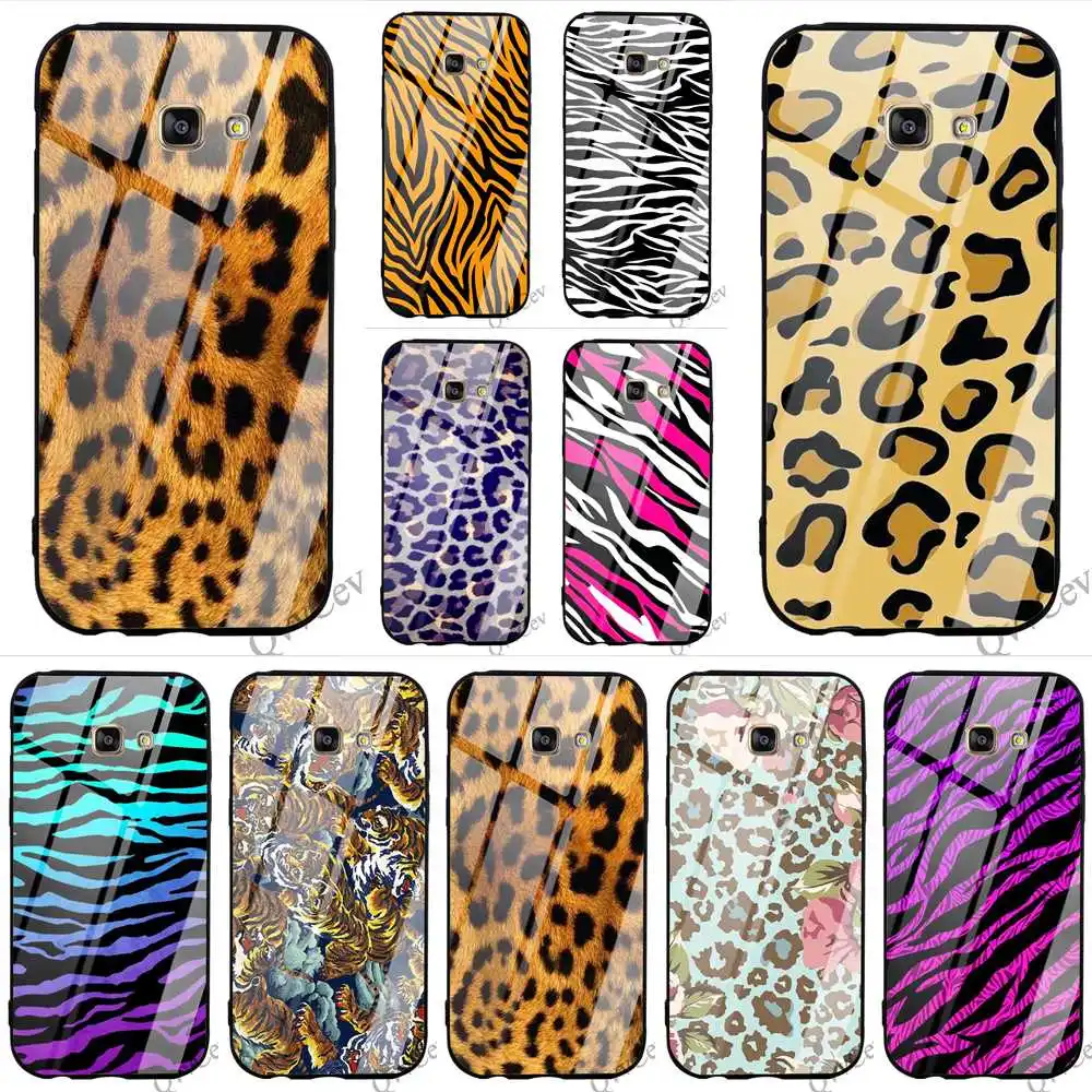 

Slim Tiger Leopard Print Tempered Glass Phone Cover for Samsung S9 Case S7 Edge Note 8 9 Galaxy S8 Plus S10 Covers Skin