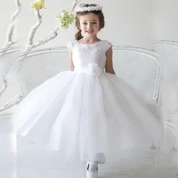 Новое Брендовое платье с цветочным узором для девочек, праздничное Пышное Платье для причастия на свадьбу, платье для маленьких девочек