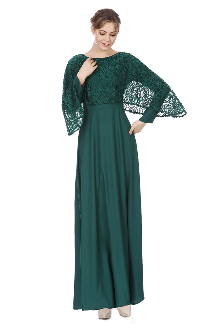 Women's Ethnic Middle Eastern Costume Robe Islamic Muslim Lace Long