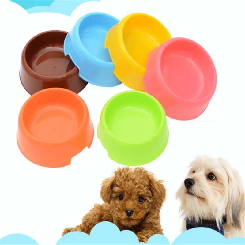 Товары для домашних животных, пластиковые миски для собак, 6 цветов, миска для кошек, миска для кормления воды, корм для щенков, миска для собак, товары для кормушки