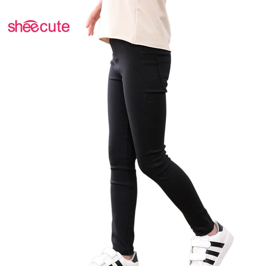 Girls Candy Color Pencil Pants Kids Skinny Full Length Trousers 3-12Y Sqb1121