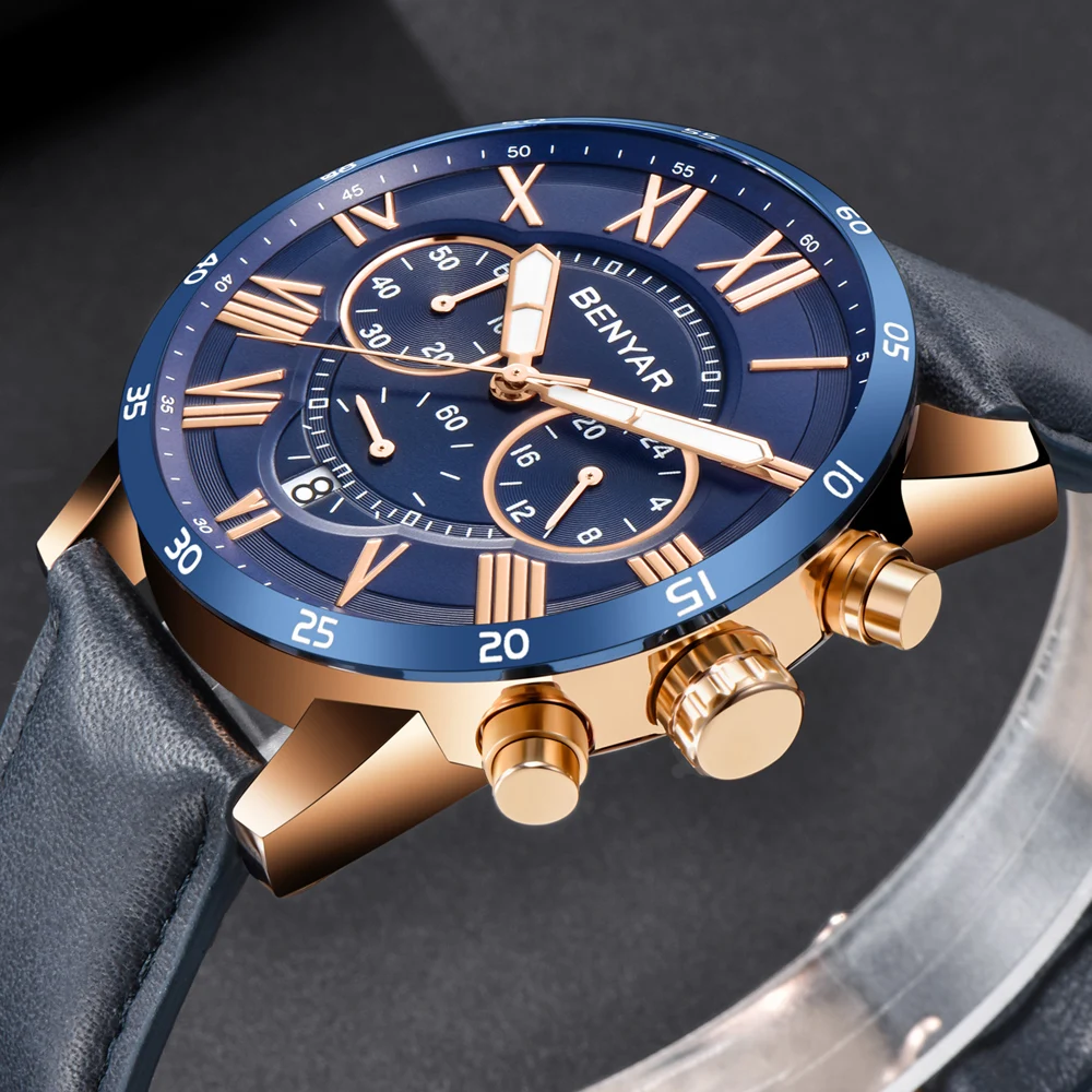 

BENYAR Watches Men Luxury Brand Quartz Watch Fashion Chronograph Watch Reloj Hombre Sport Clock Male Hour Relogio Masculino 2019