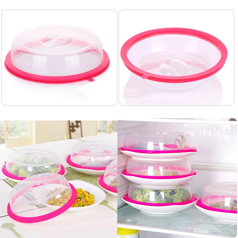 

1pc Food Fresh-Keeping Cover Transparent Stacked Refrigerator Reusable Microwave Special Heating Anti-Oil Cover Kitchen Tools