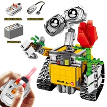 Technic WALL-E робот Роза пульт дистанционного управления RC 853 шт. Кирпичи Строительные блоки игрушки для детей техника