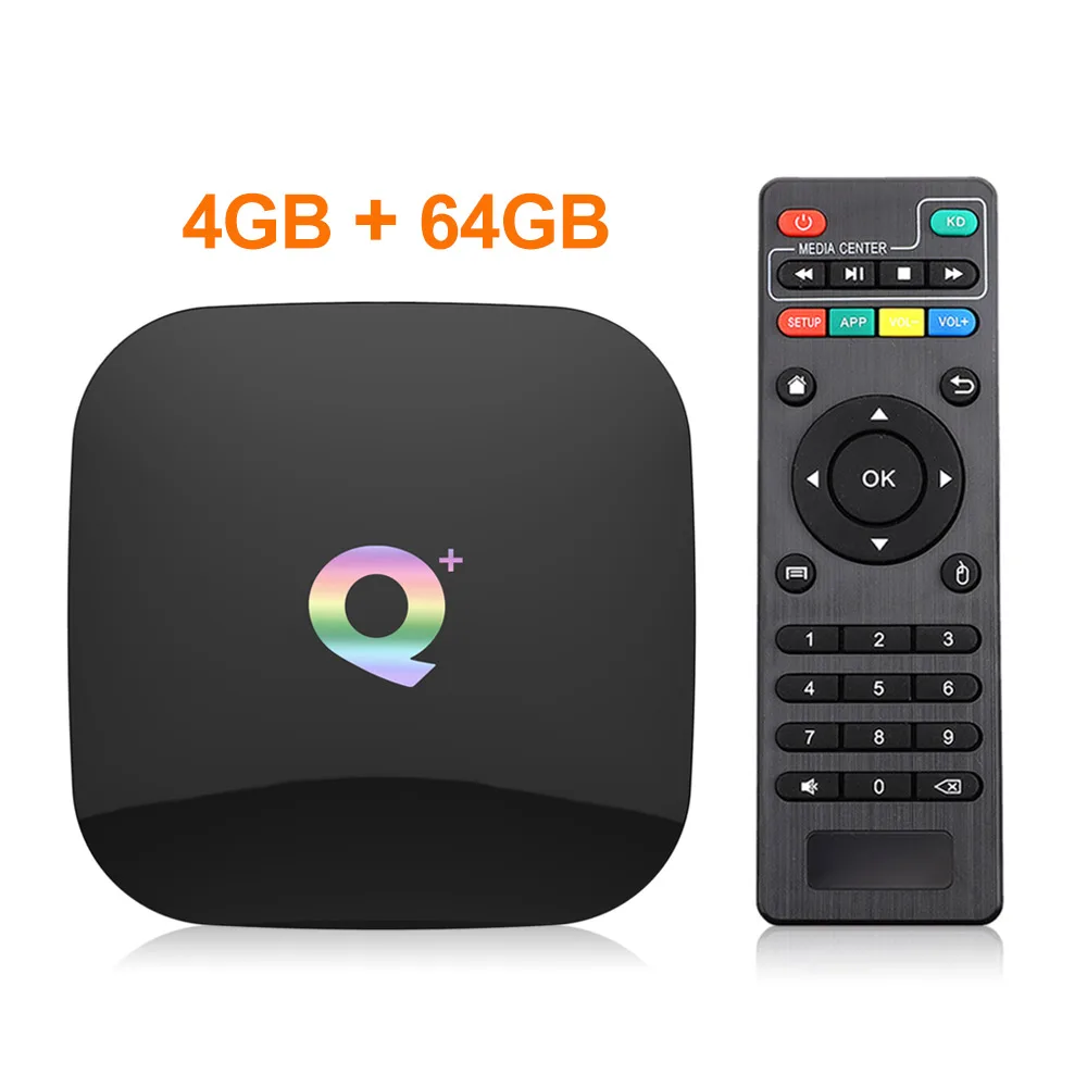 Q плюс 6 K Allwinner H6 Android 9,0 ТВ Box Smart 4 GB 64 GB 4 ядра H.265 USB3.0 2,4 ГГц Wi-Fi Netflix Youtube Декодер каналов кабельного телевидения Q - Цвет: 4G64G