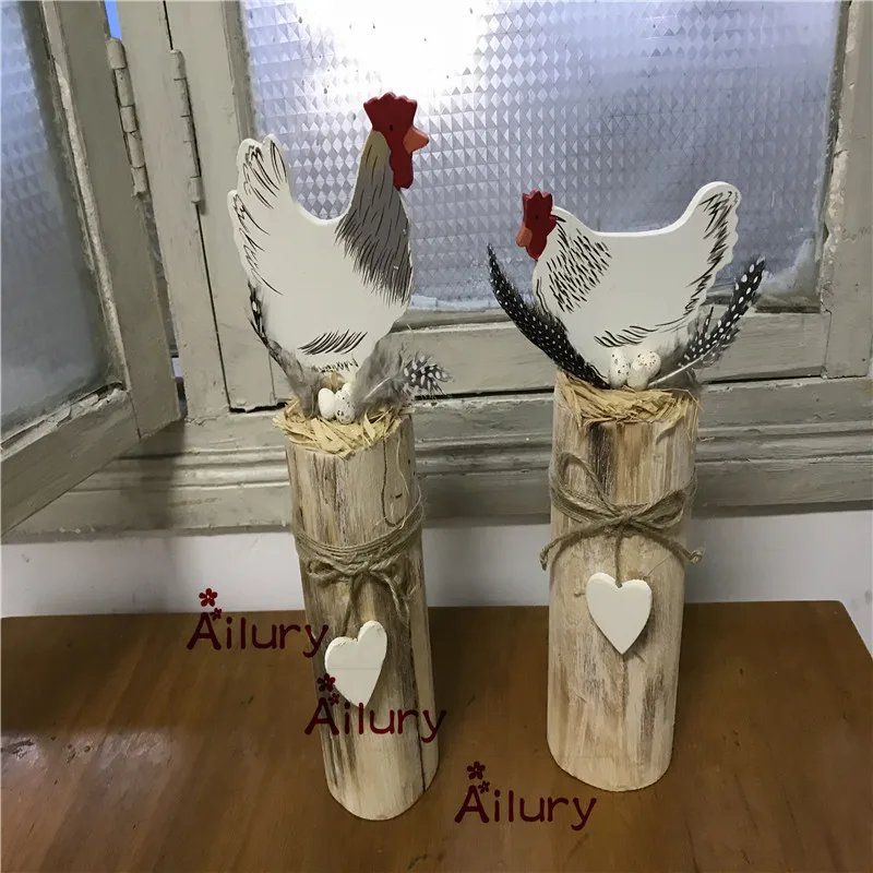 

Cute wooden pair chicken ornaments,cute hens,spring decor European country,garden decoration,Easter gift,Christmas decoration