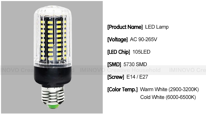 Высококачественный светодиодный светильник E27 лампа E14 лампочка лампада 54 85 125 светодиодный s SMD5736 AC 110V 220V светильник Кукуруза люстра Свеча домашний декор