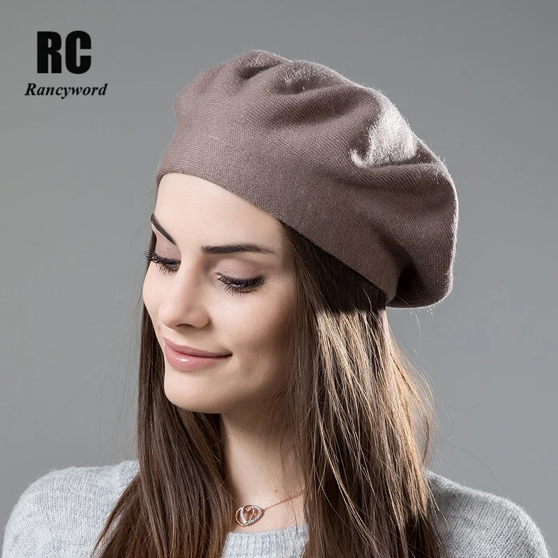 

[Rancyword] High Quality Women Winter Hat Berets Cashmere Wool Berets For Girls Casual Knitted Warm Winter Hats Beanie RC2045