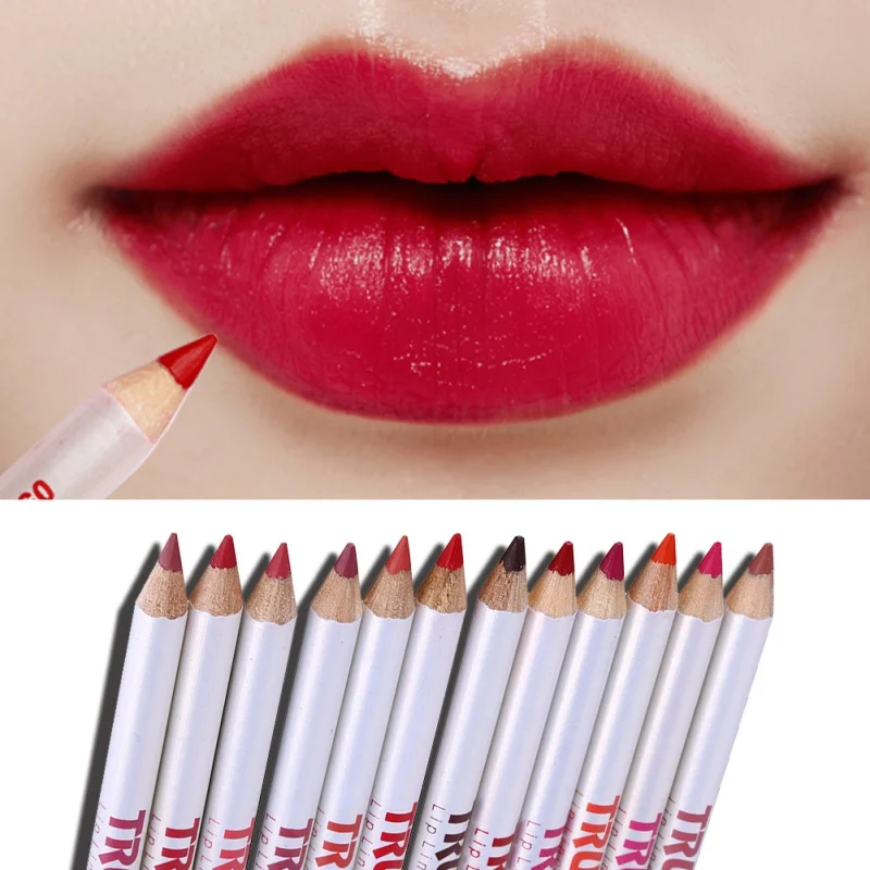 Губы Макияж набор макияж карандаш для губ лайнер 12 цветов губная помада Косметика Водонепроницаемый Карандаш Набор