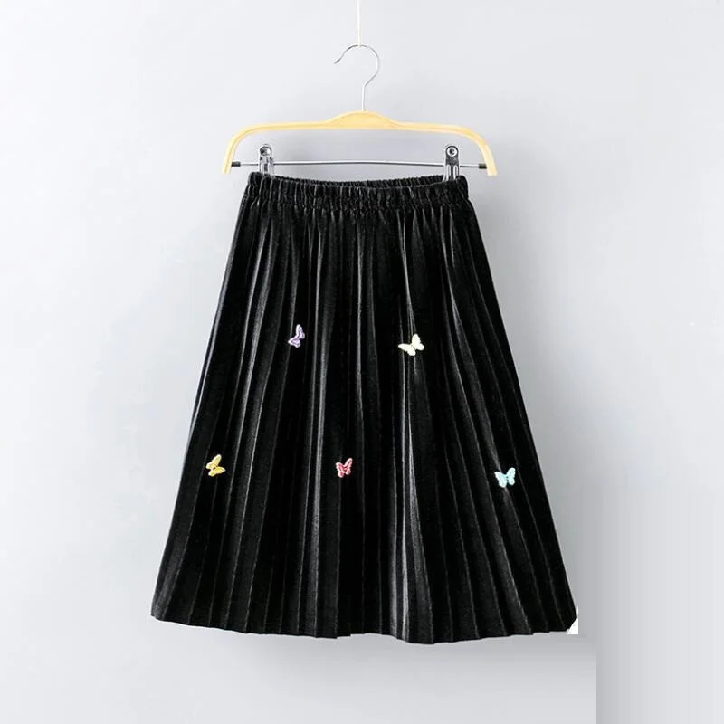 Новое поступление Весна-осень маленьких школьница юбки пачки для детей, детская одежда для девочек, плиссированная юбка, костюм для малыша JW4406 - Цвет: black tutu skirt