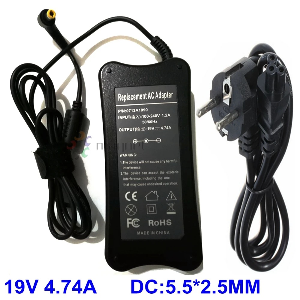 Адаптер переменного тока для Lenovo 19V 4.74A 90W IdeaPad Y530 V60 Y430 G450 Y650 Y300 N500 0713A1990 PA-1900-52LC