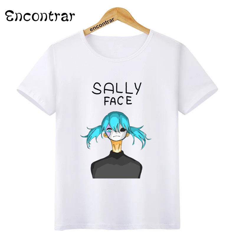 Детские Новые футболки Sally Face для мальчиков и девочек, летние модные футболки Sally Face в стиле хип-хоп, Короткие флисовые Топы HKP4553