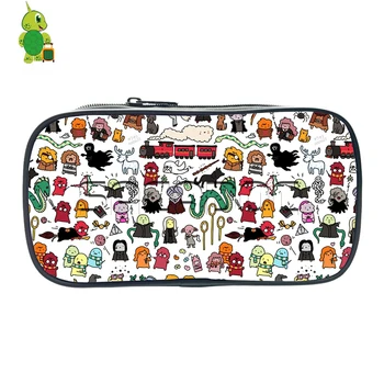 

Magic Hogwarts Doodles Pencil Case for Students Boys Girls Funny Stationery Storage Bags Cartoon Large Capacity School Supplies