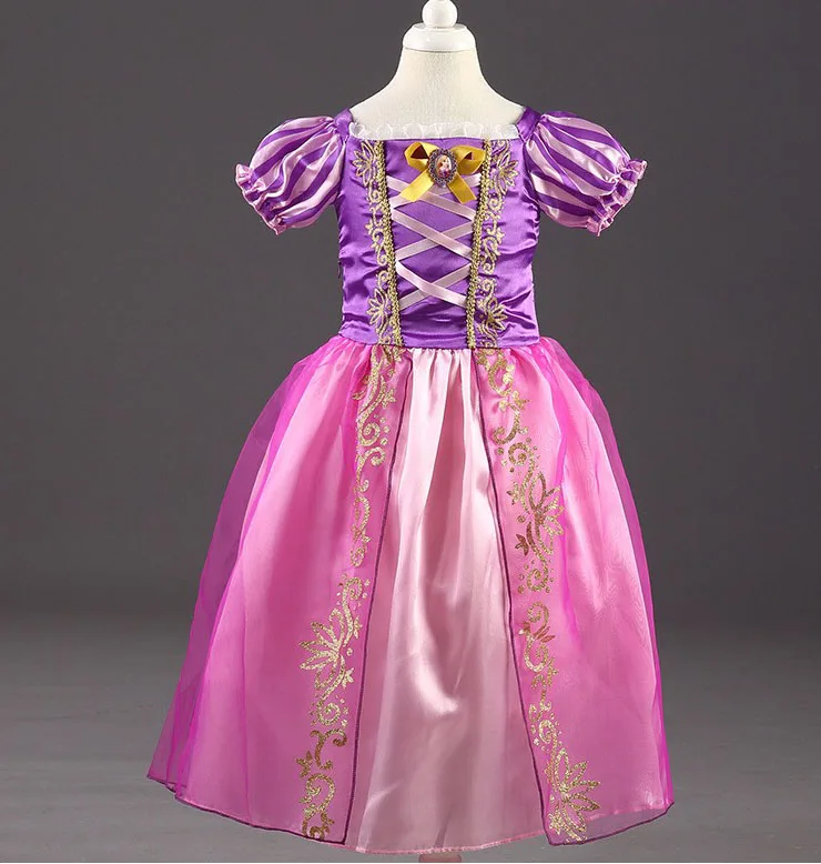 Платье принцессы Эльзы и Анны для девочек; нарядные платья для маленьких детей; Карнавальный Костюм Золушки; одежда для детей; одежда для маленьких девочек - Цвет: Purple
