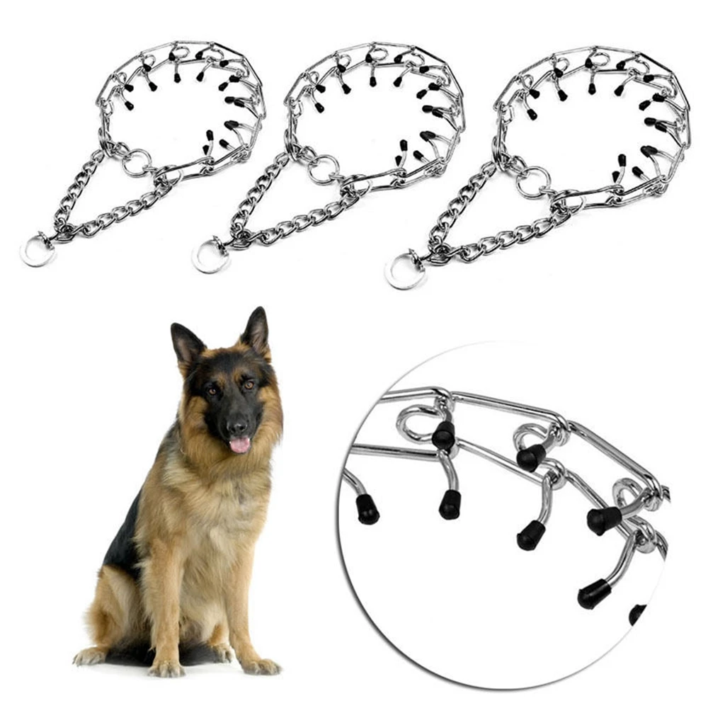 Metal Steel Dog Pinch Prong Choke Chain Collar Training Guardian