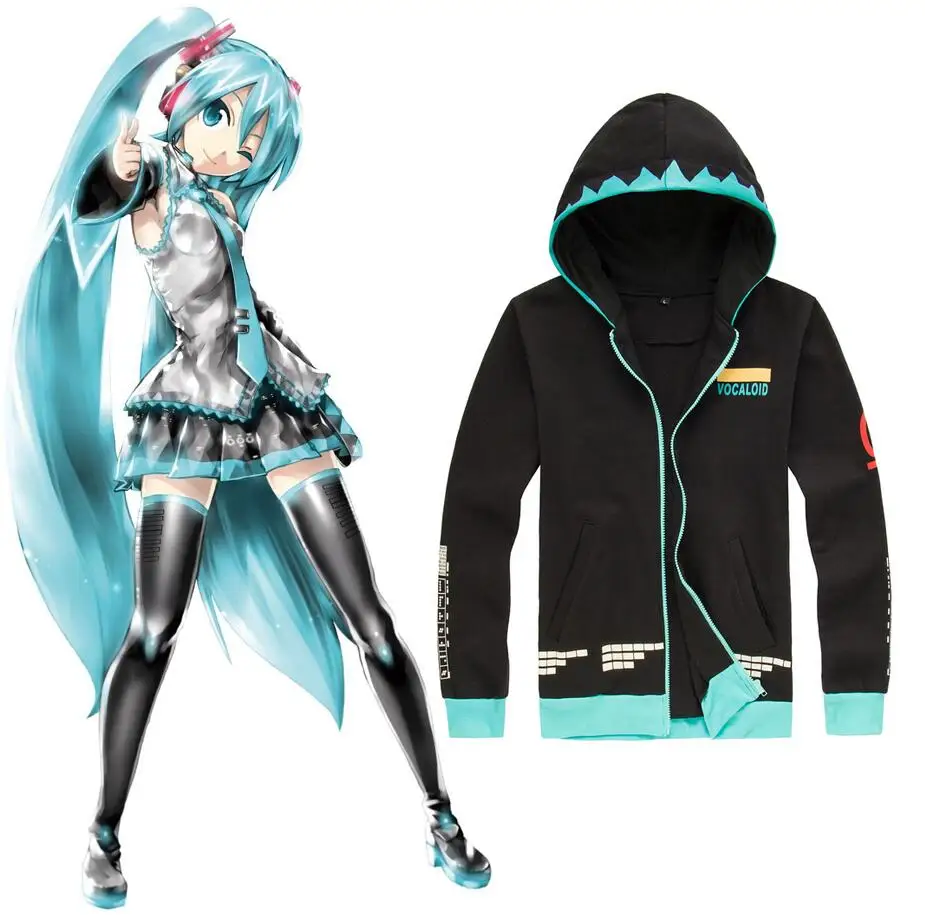 Aliexpress.com : Buy VOCALOID Hatsune Miku Fleeces Cosplay Costume Long Sleeve Cardigan Hoodie