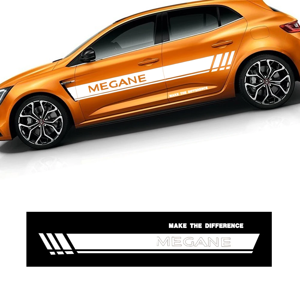 200 см Автомобильная наклейка s для Renault Megane боковая наклейка на кузов автомобиля Наклейка для хэтчбек седан наклейки DIY Украшение автомобиля авто аксессуары - Название цвета: White
