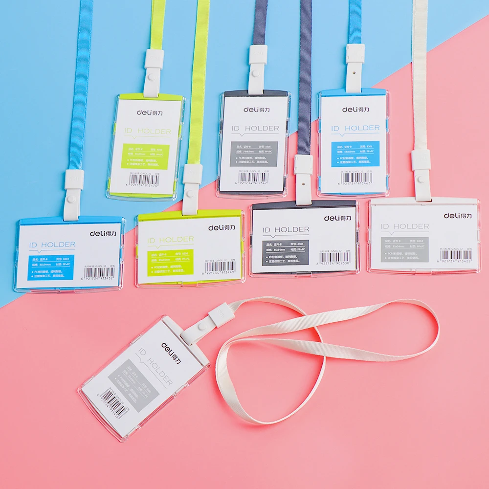 

New Fashion Work Card Holders With Rope Card Holder Employee Name ID Card Cover Work Plastic Certificate Identity Badge