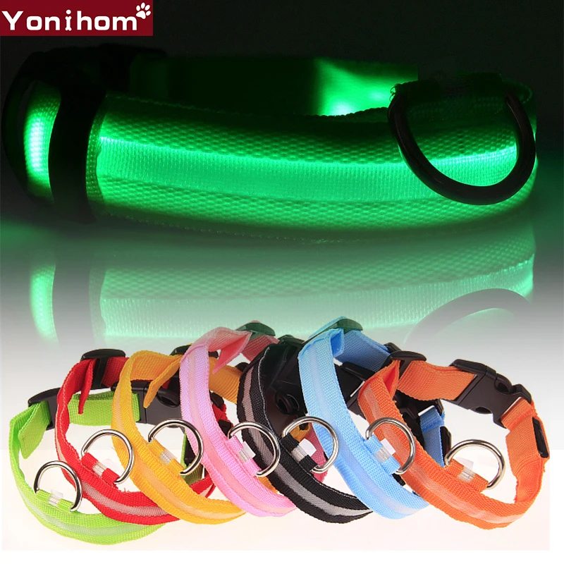 Dog Collar Nylon LED Glowing Pet Dog Collar Luminous Adjustable Collar Perro for Small Dog Cat Puppy LED Light Night Safety XS Dog Collar Nylon LED Glowing Pet Dog Collar Luminous Adjustable Collar Perro for Small Dog Cat Puppy LED Light Night Safety XS