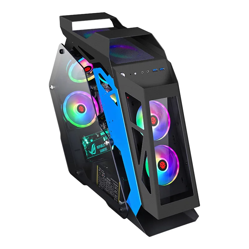 222*500*585 мм водяное охлаждение игровое шасси специальная форма RGB PC Mainframe боковой прозрачный чехол gamer gabinete computador