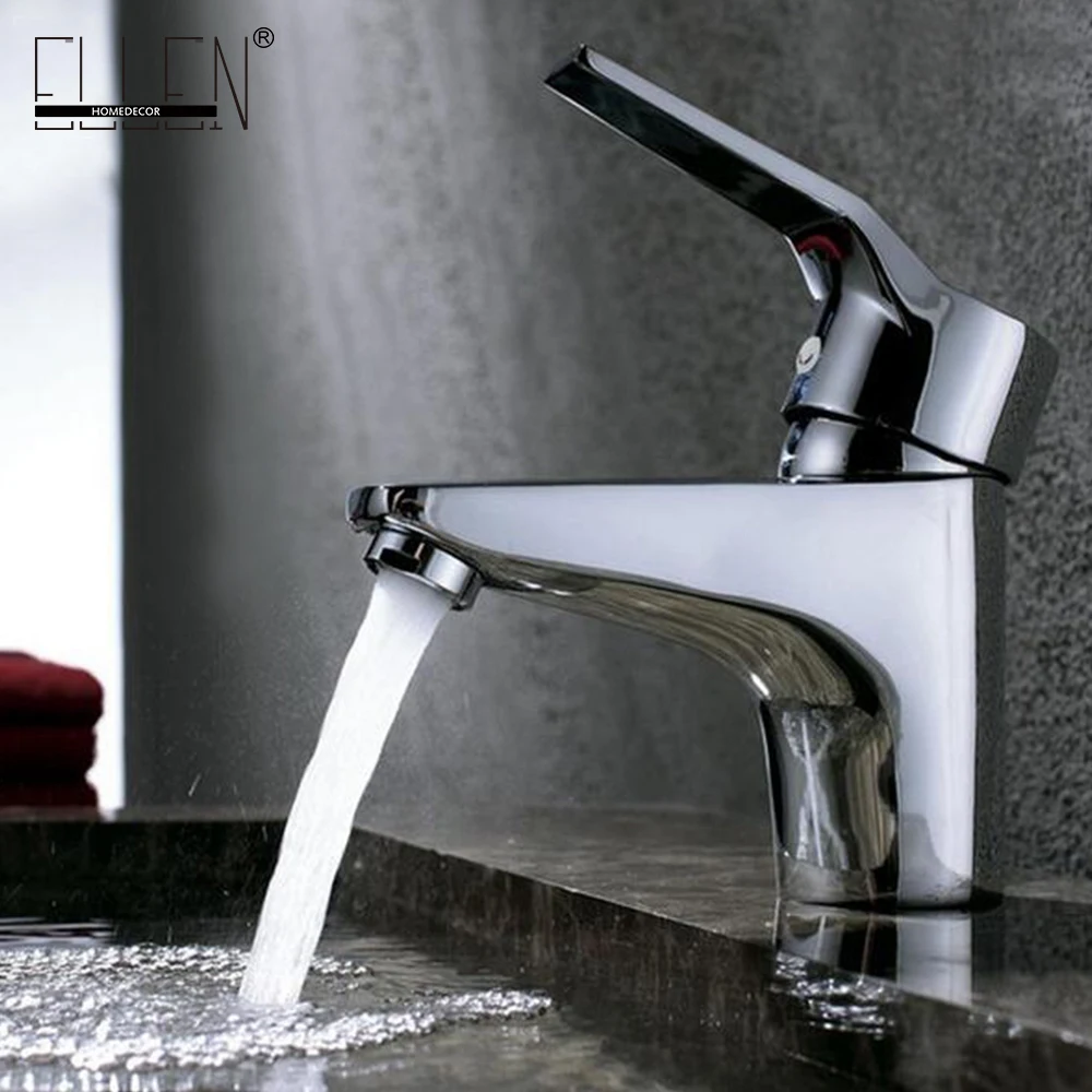 Online Heißer und Kalt Mischbatterie Bad Becken Waschbecken Wasserhahn Chrom Kupfer Wasser Mischbatterie Einzigen Handgriff Bad Armaturen FY103