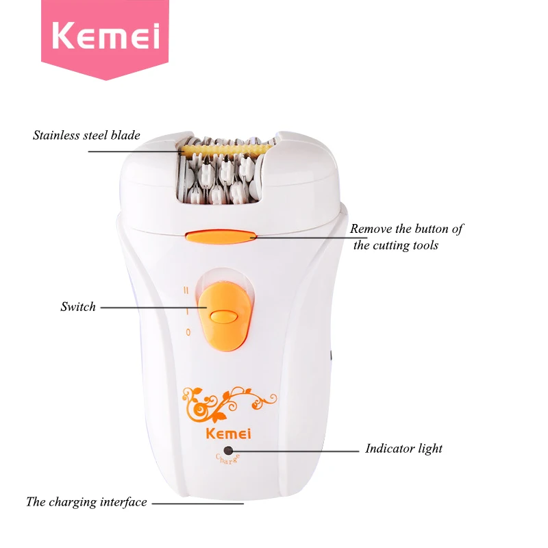 Kemei depilador feminino 2 in1 белый Эпиляторы удаления волос леди бритвы депиляция Электрический D Эпиляторы epilasyon триммер для Для женщин