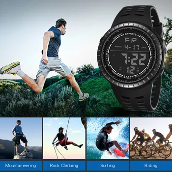 

SYNOKE Multi-Function 50M Waterproof Watch LED Digital Double Action Watch Electronic Watch digital Watch fashion gif Men's watc