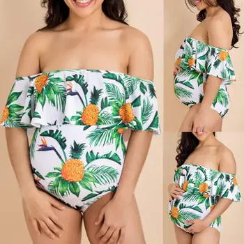 

Women Maternity Sexy&loose Floral Print Swimwear pregnant Swimsuit Bathing Suit stretch Beachwear maillot de bain grossesse A1