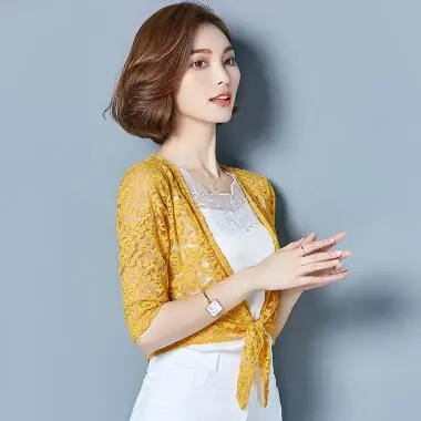 Carol diaries кружевное женское летнее модное повседневное офисное пляжное пальто с короткими рукавами, короткий небольшой кружевной кардиган с шалью