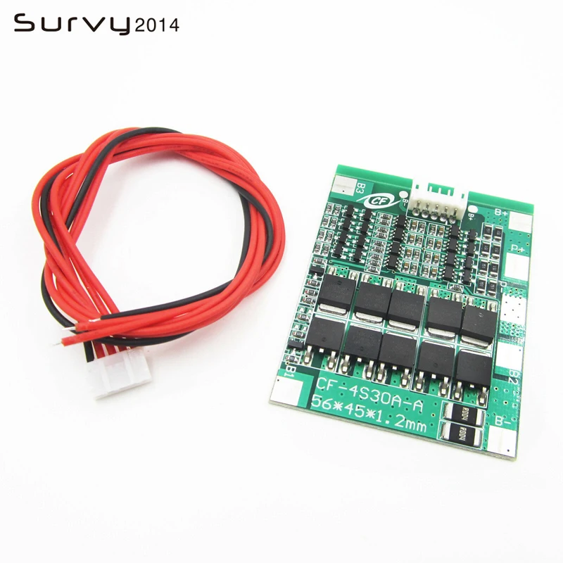 

4S 30A 14.8V Li-ion Lithium 18650 Battery BMS Packs PCB Protection Board Balance Integrated Circuits 45x56mm Electronic Board