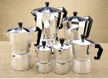 1 stück Aluminium moka topf Bialetti stil 1-12 tassen espresso kaffeemaschine topf für gasherd cookern für barista