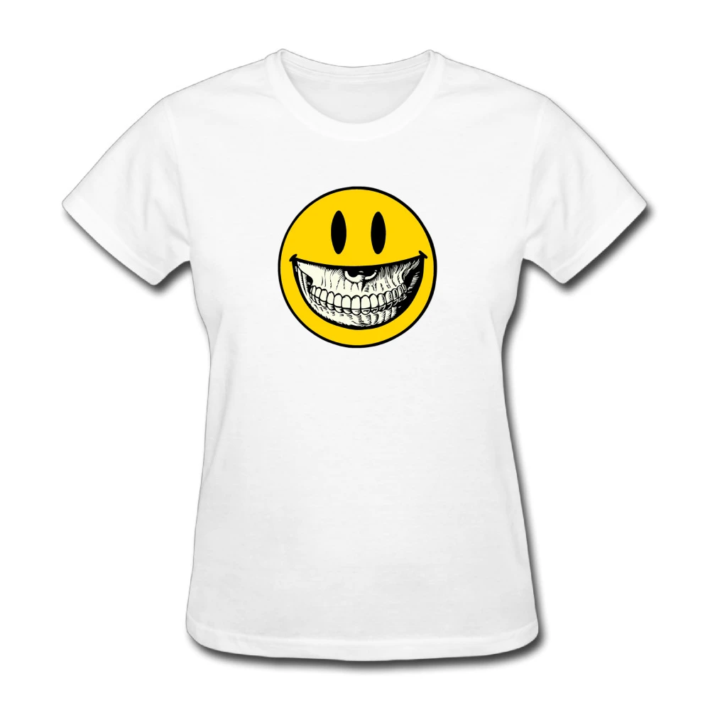 Wanita Senyum Wajah Emoji Emoji Lucu Dan Creepy Wajah Keren Kering Lengan Pendek Kaos Mengagumkan Putih T Shirt Short Sleeve T Shirtshort T Shirt Aliexpress