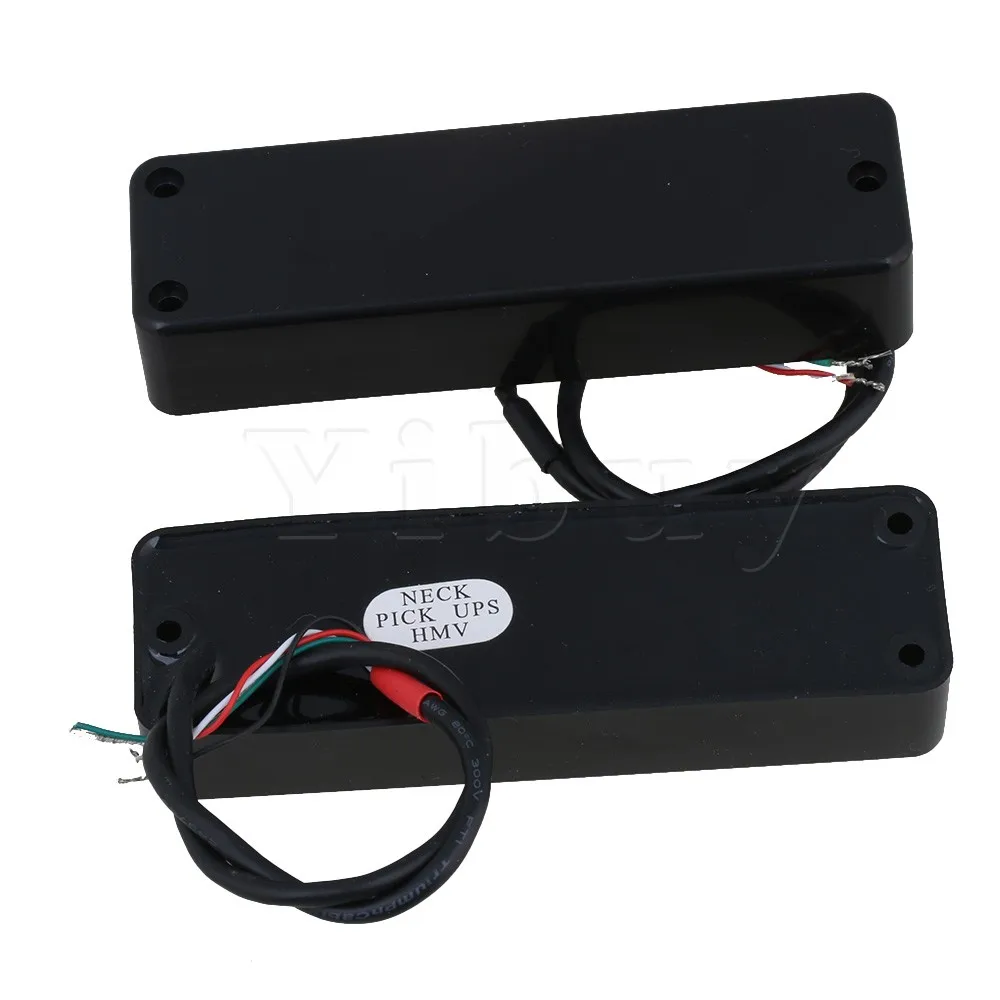 Yibuy 12K Black Ceramic Magnets Humbucker Closed Neck Pickups and Bridge Pickups for 5 String Bass Guitar Pack of 2