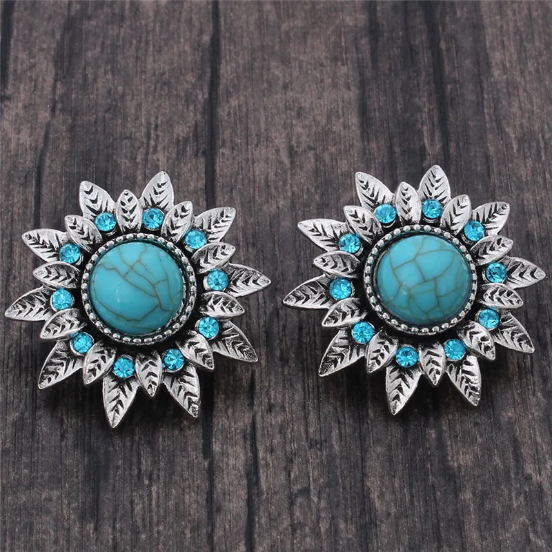 

10pcs/lot Snap Jewelry Blue Snap Rhinestone Stone 18MM Snap Buttons Fit 18MM Snap Bracelet Jewelry For Women Men ZA018