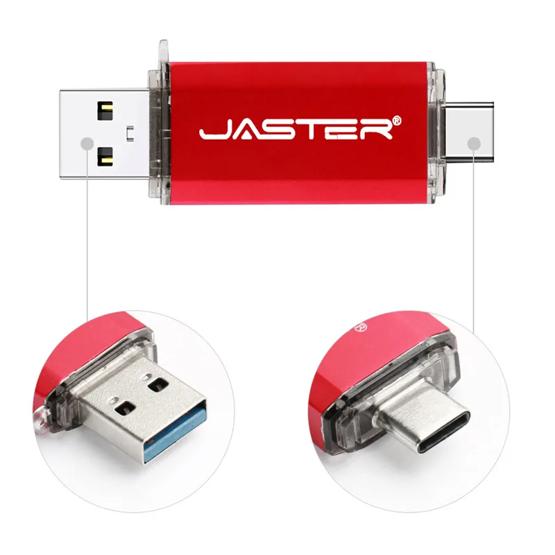 JASTER 2 в 1 USB флеш-накопитель USB 3,0& OTG& type-C Micro USB 128 ГБ Флешка 64 ГБ 32 ГБ 16 ГБ Ручка карта памяти Двойной Тип C