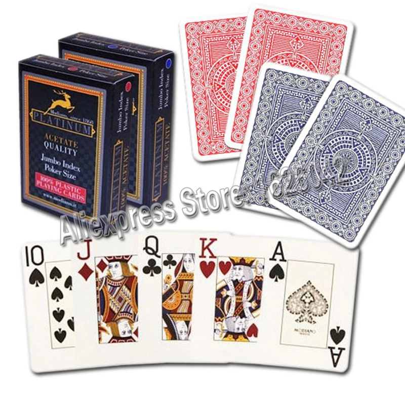 Modianoプラチナアセテートポーカーサイズ2ジャンボインデックス100 プラスチックカジノ品質トランプイタリア製 Playing Cards Cards Playingplastic Playing Card Aliexpress