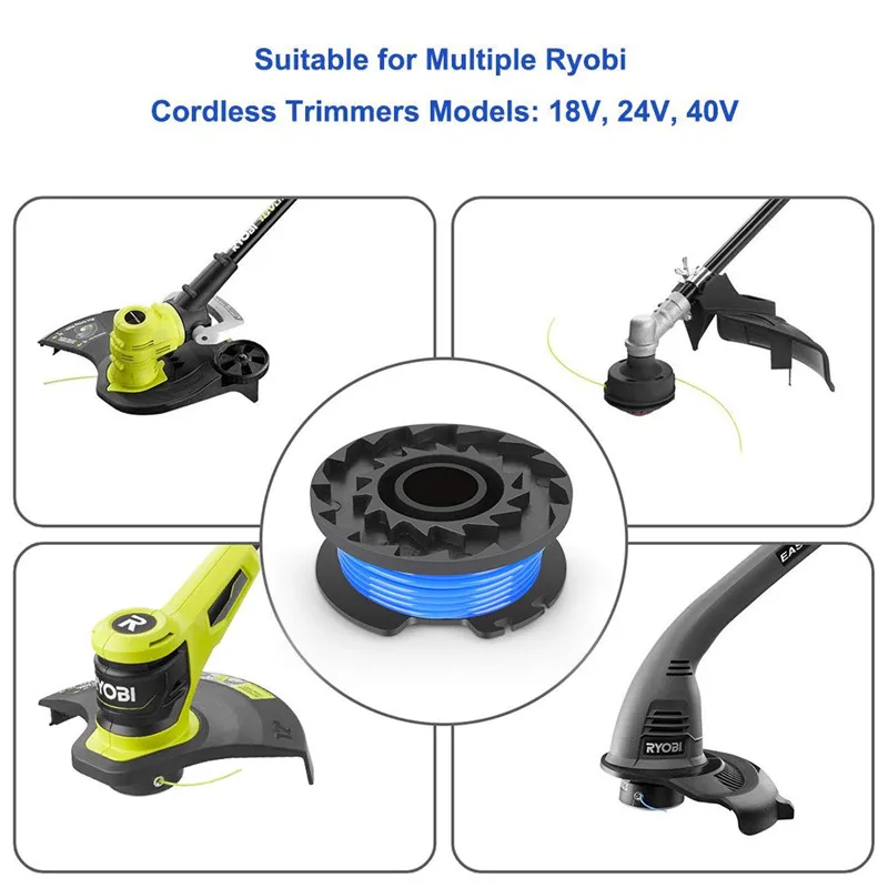 46 PCS Auto Feed Line String Trimmer Rope Replacement Spools For Grass Cutter Ryobi One+AC14RL3A Lawn Mower Accessories (5)