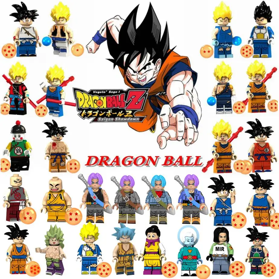 

Single Dragon Ball ZSon Gohan SS Future Trunks Android 18 Building Blocks Playmobile Dragon Children Gift Toys