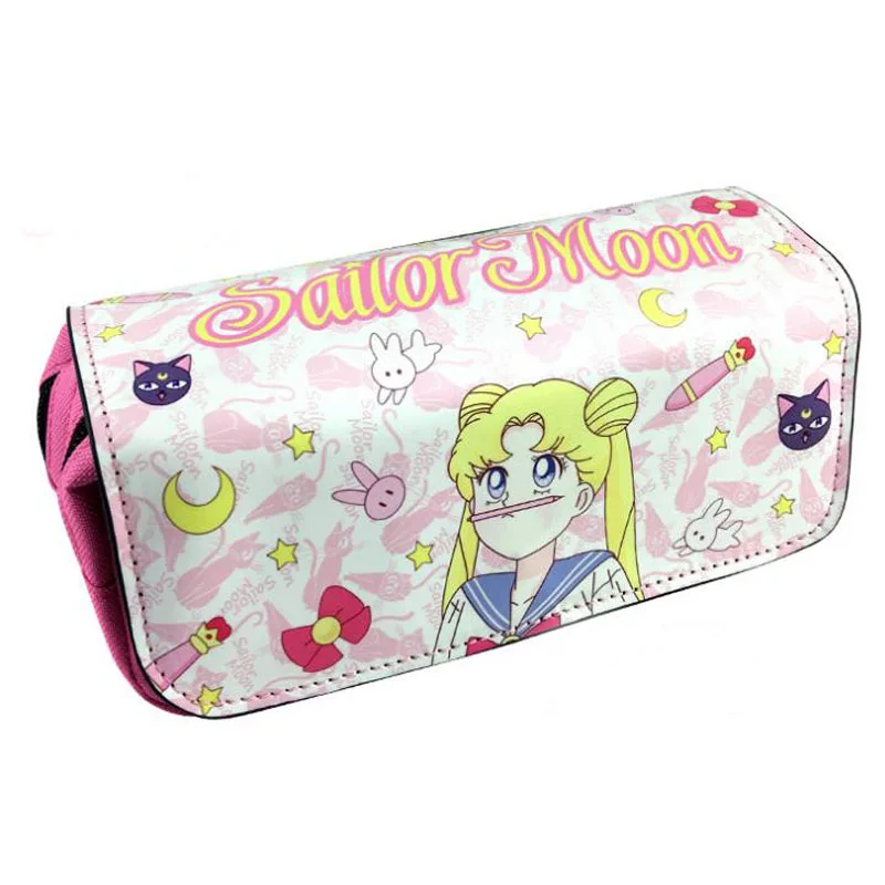 

1 Pcs Kawaii Anime Sailor Moon Mercury Pencil Case Canvas Zipper Big Capacity Pen Bag Makeup Stationery Office School Supplies