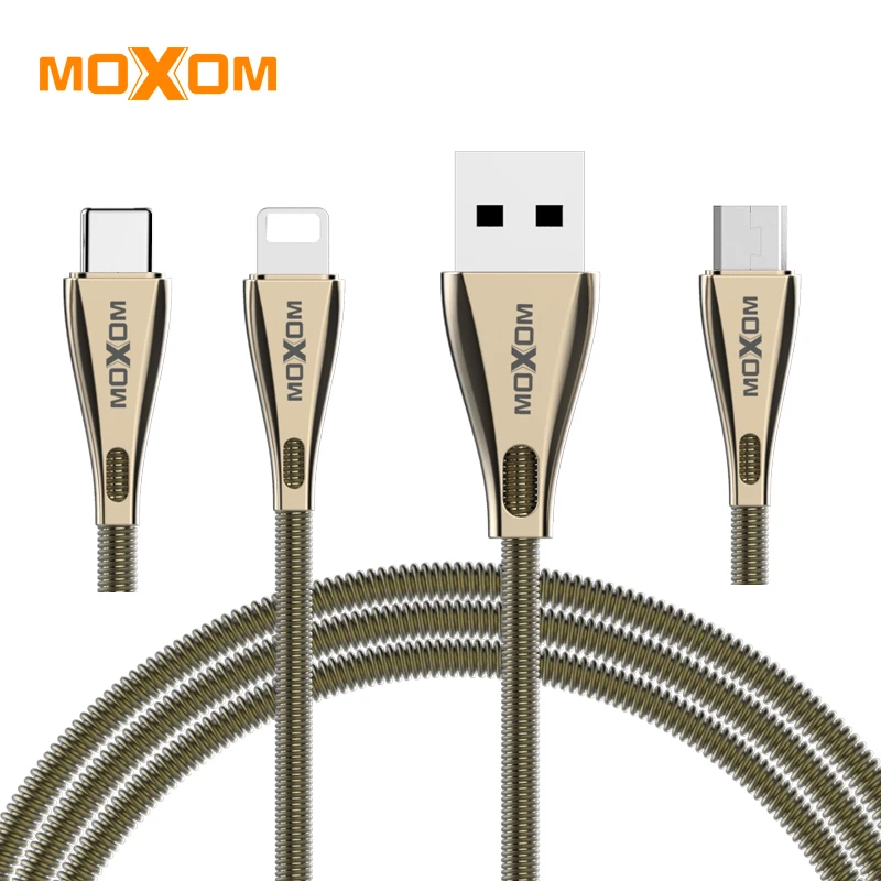 

MOXOM USB Type C Cable for xiaomi redmi note 7 USB Cable For iPhone XS Max XR X 8 7 6 6S 5 5S iPad Micro USB Cable for Samsung