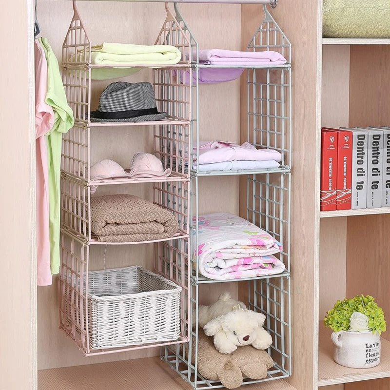 

Clothes Hanger Wardrobe Organizer Organizador Ropa Interior Closet Hanger Basket Bag Storage Pants Tie Rack Hooks Shelf