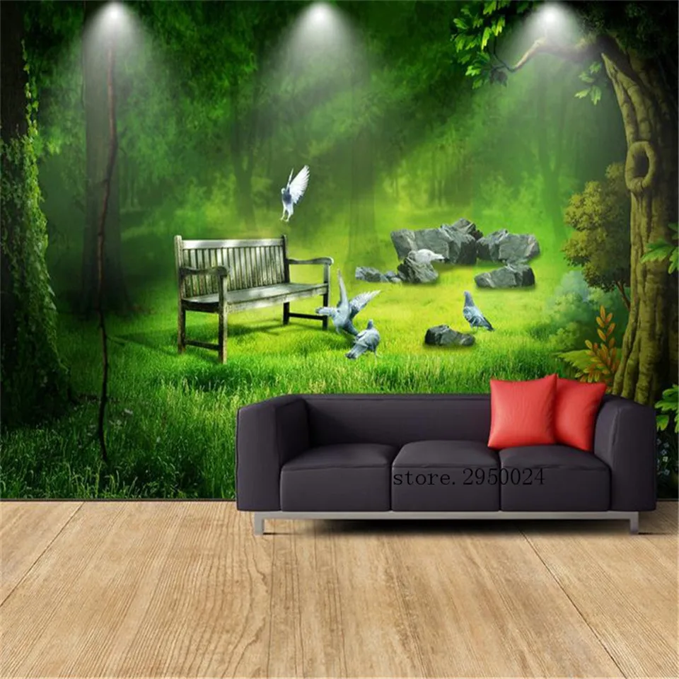 3d Modern Custom High Quality Photo Wallpaper Nature Landscape Background  Wall Mural The Primeval Forest Wallpaper Home Decor - Wallpapers -  AliExpress