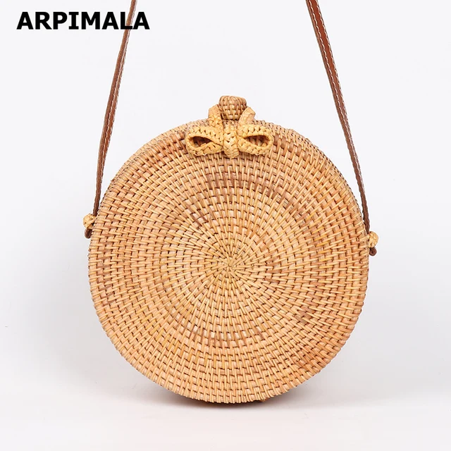 handwoven rattan bag