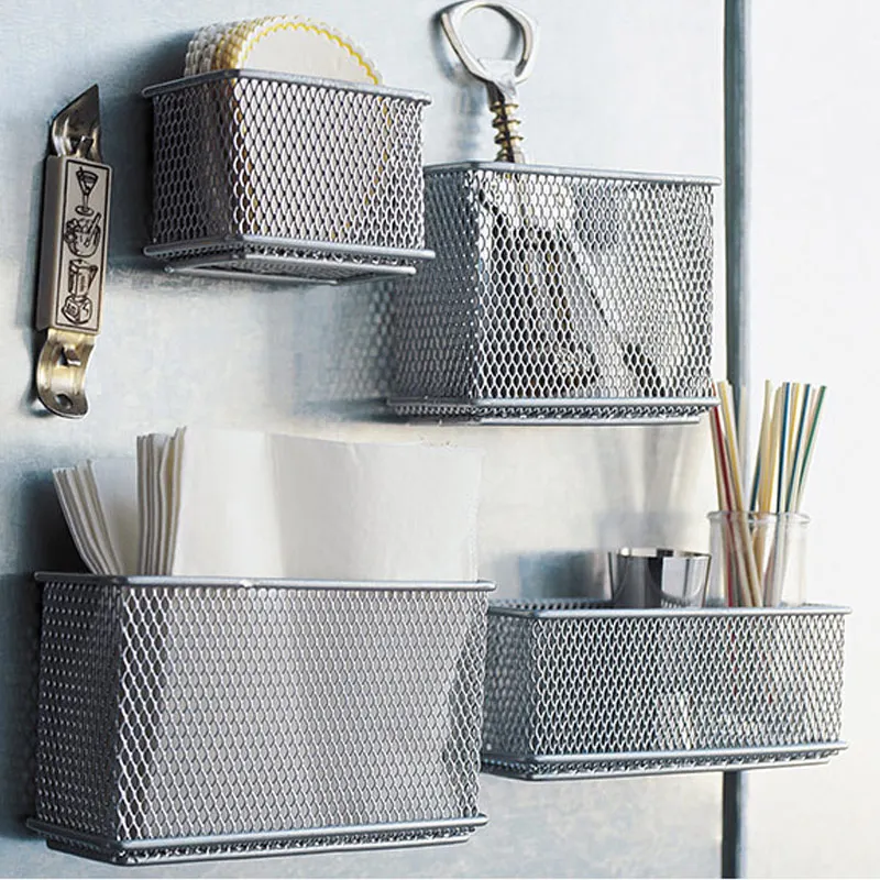 

Newly Durable Metal Wire Mesh Magnetic Storage Basket Tray Desk Caddy Storage Organizer VA88