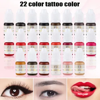 

22 Colors Professional Female Semi Permanent Makeup Eyebrow Inks Lips Eye Line Microblading Pigment Eyebrow Tattoo Color