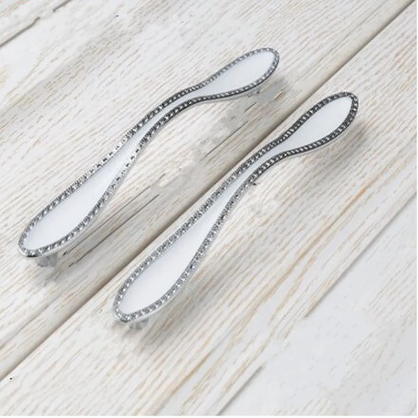 

96mm 128mm 160mm modern simple fashion furniture handles silver white drawer cabinet knob pulls golden white dresser door handle