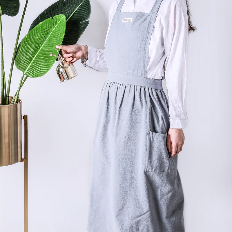 

Nordic winds Adjustable Print Pattern Apron Chef Waiter Kitchen Cooking Baking Apron with Pockets Bibs Delantal Cocina smocks