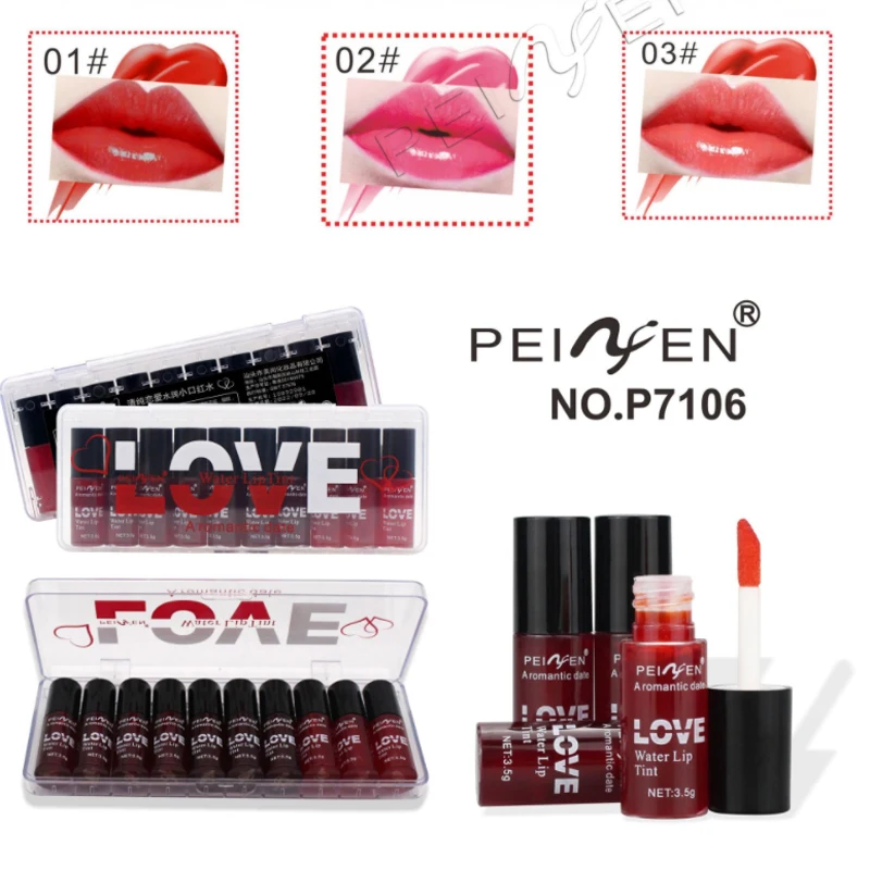 

PNF Pure Love Moisturizing Lipstick Water Lasting Moisturizing Lipstick Liquid Cosmetic 10PCS/1 Box